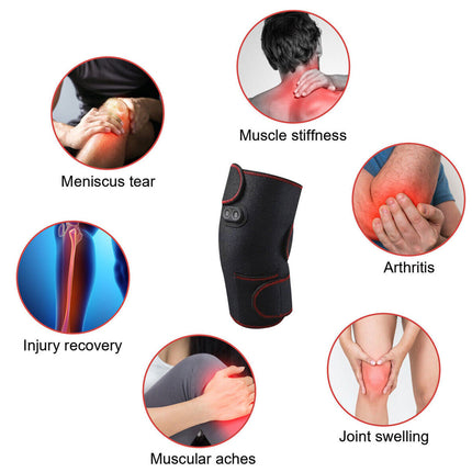 Neck, shoulder, knee, and wrist injuries with corresponding symptoms on a white background.