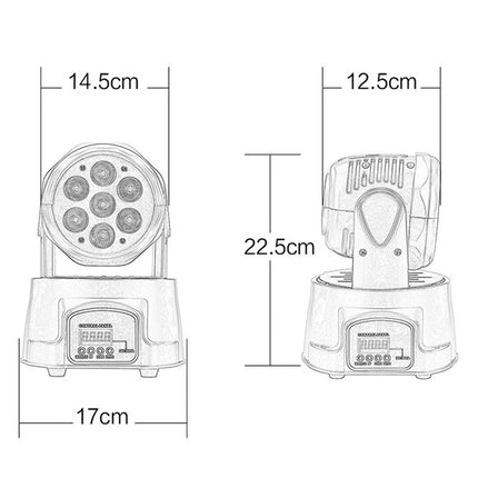 Measurement chart of a light fixture with dimensions labeled.
