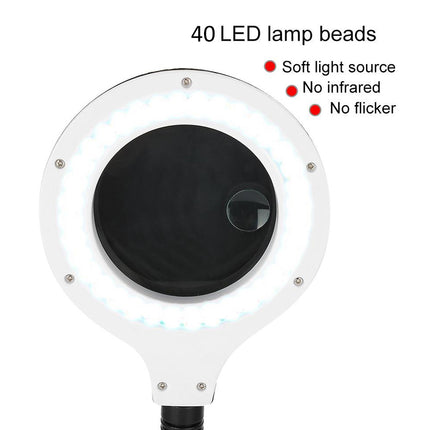 LED lamp with text highlighting features on a white background