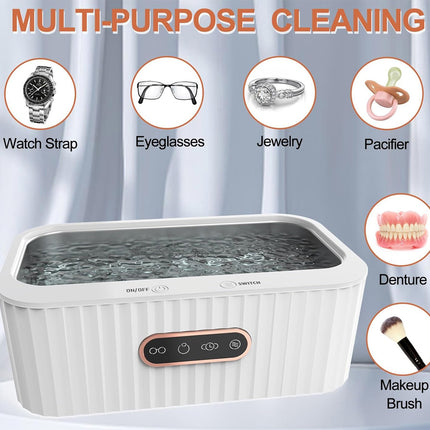Multifunctional cleaning device with various items it can clean on a light gray background