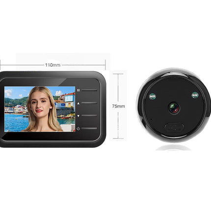 Smart WiFi Video Doorbell HD with 2.4" Touch Screen, PIR Motion Detection, Night Vision, Two-Way Audio, 120° Wide-Angle Lens, Black
