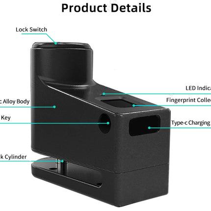 Motorcycle Accessories Smart Disc Brake Lock