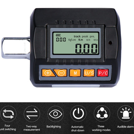 Digital force gauge with display and buttons on a white background