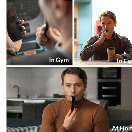 Breathing Exerciser Respiratory Muscle Trainer - Rechargeable | Digital Display, LED Indicator, 5-Month Battery Life, Black