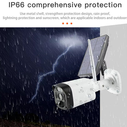 Outdoor security camera with lightning protection feature on a white background