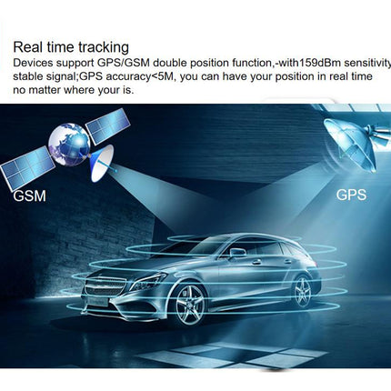 Car with GPS and GSM signals displayed, indicating real-time tracking technology.
