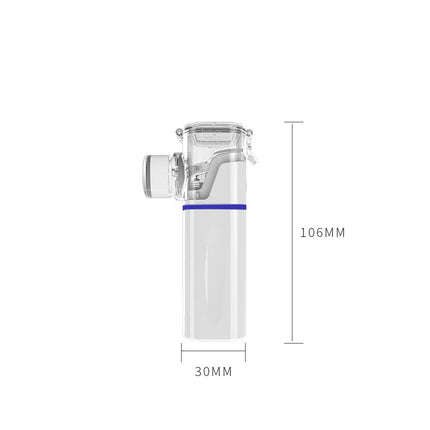 Clear cylindrical container with measurement details on a white background