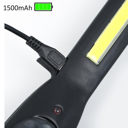 Black scooter handlebar with LED light and 1500mAh battery indicator on a white background