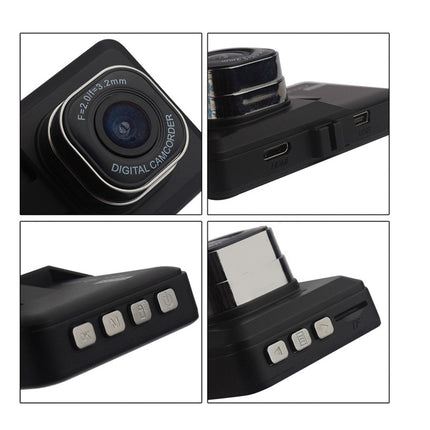 Collage of a digital camera with lens, side view, and control buttons on a white background