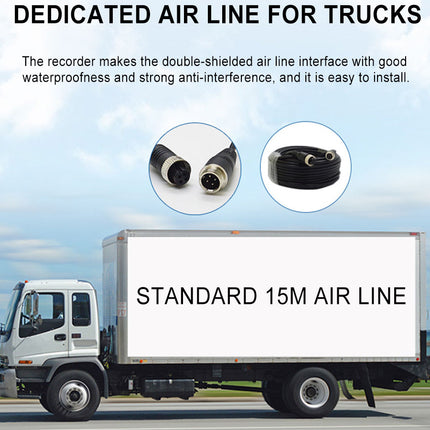 Truck with air line for trucks on a road with a clear sky.