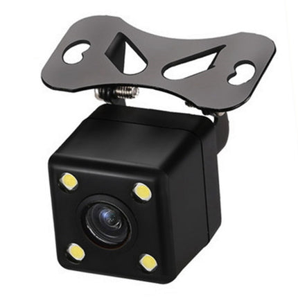 Black car camera with mounting bracket on a white background