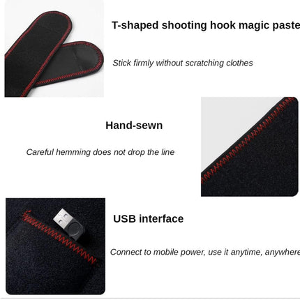Product description of a T-shaped shooting hook magic paste with USB interface on a white background.