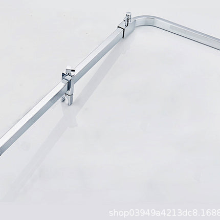 Chrome metal bracket on a white background